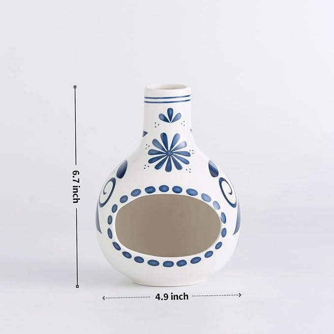 Handmade Ceramic Palo Santo Holder Burner & Sage Holder - Mini Tabletop Chiminea Burner Tray with Ash Catcher, Decorative Incense Holder for Spiritual Meditation & Yoga