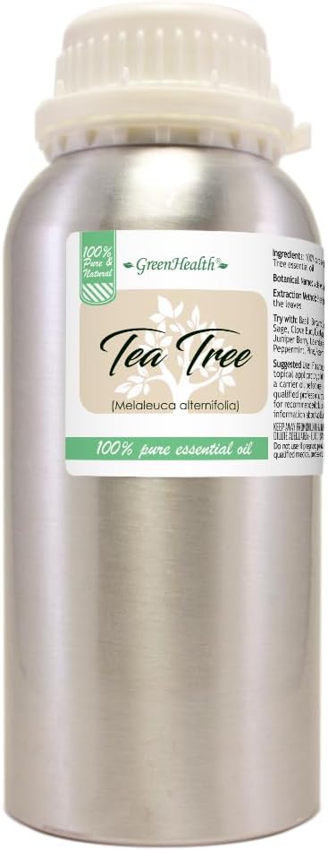 GreenHealth - 16 fl oz Tea Tree Essential Oil (100% Pure & Natural), Aluminum Bottle, Uncut - Bloomnest