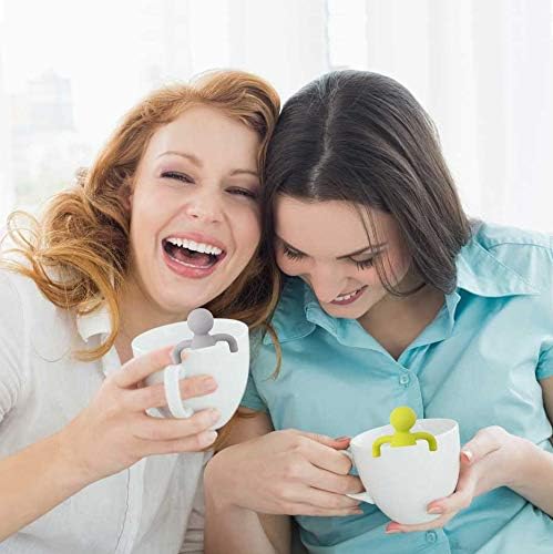 2 Pack Loose Leaf Tea Steeper Fine Mesh Tea Infuser with Silicone Handle Stainless Steel Tea Ball for Loose Tea, Gray and Green - Bloomnest