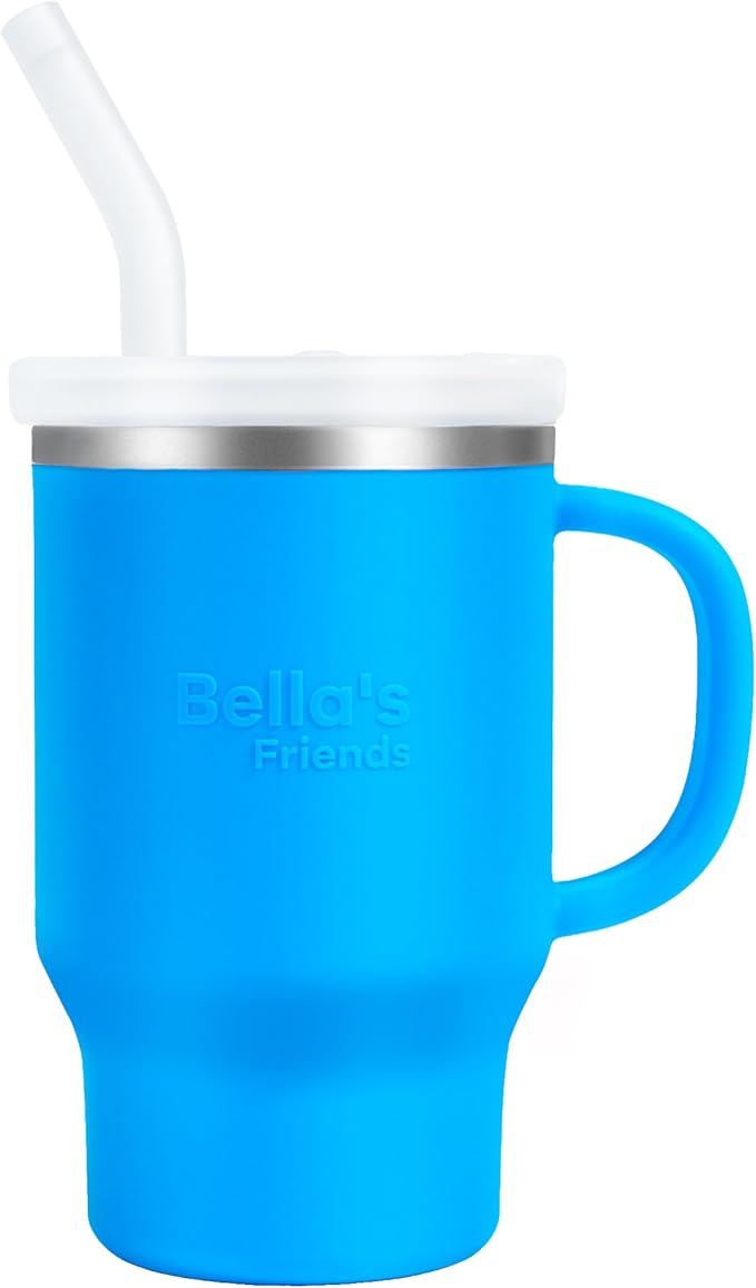 Bella's Friends Handy Mini Tumbler – Adorable 9 oz Sippy Cup for Toddlers 1-3 years old, Flexible Straw, Stainless Interior & Silicone Body, Leak‑Proof, Dishwasher Safe, Ideal for Travel or At Home - Bloomnest