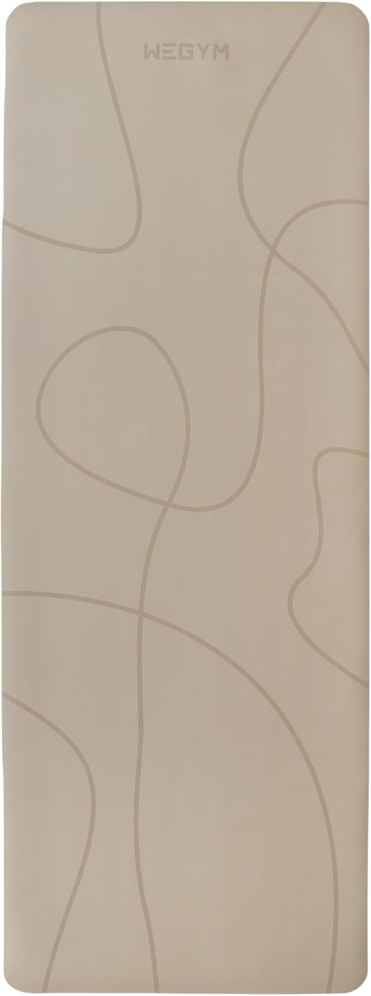 WeGym Yoga Mat, 4mm Cushioned Exercise Mat for Yoga, Pilates, Home Workouts - Anti Slip Polyurethane Suede Yoga Mat with Carrying Strap