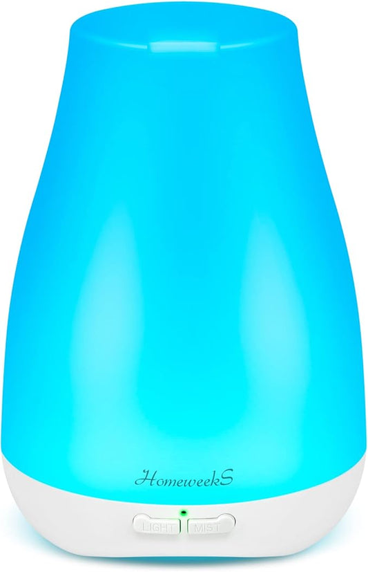 Homeweeks Diffusers, 100ml Colorful Essential Oil Diffuser with Adjustable Mist Mode, Auto Off Aroma for Bedroom/Office/Trip (100 ML 1 Pack) - Bloomnest