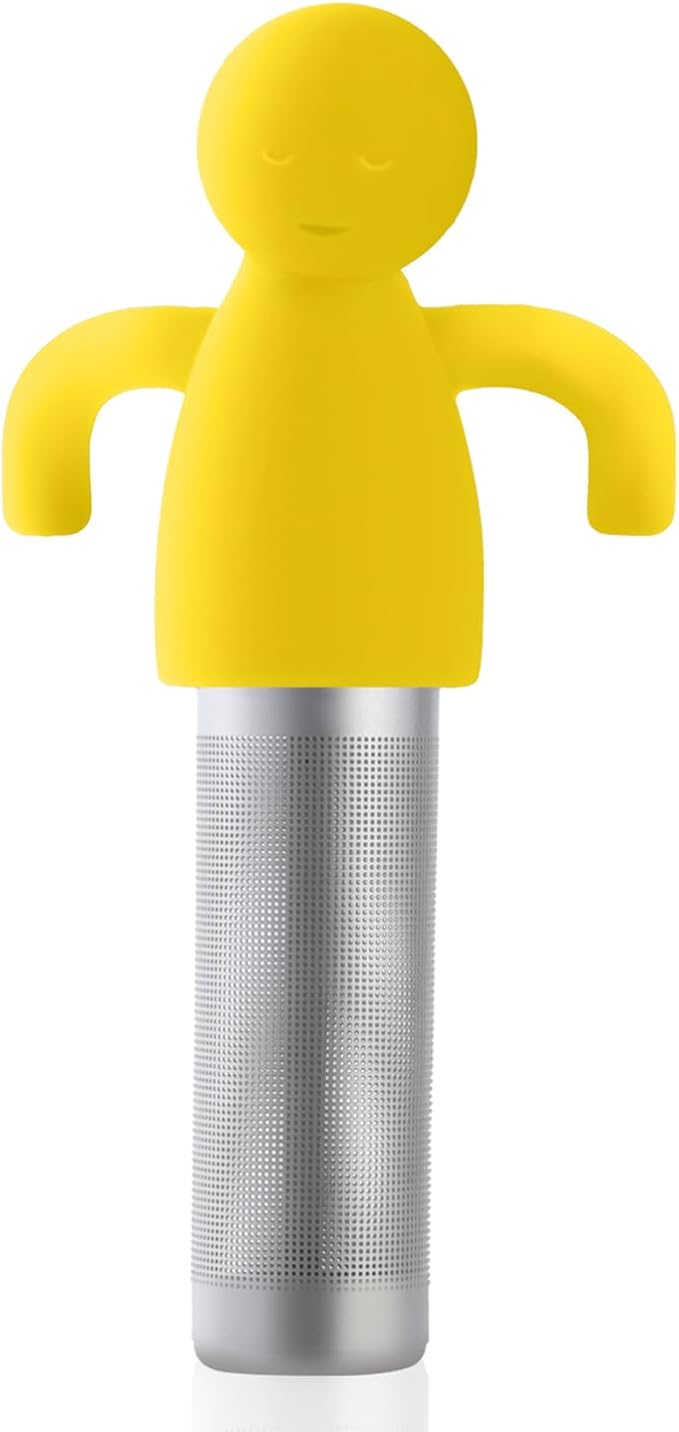 Leden Tea Infuser for Loose Tea Cute Tea Diffuser Fine Mesh Tea Steeper Stainless Steel and Silicone Tea Strainer for Cup and Mug, Yellow - Bloomnest