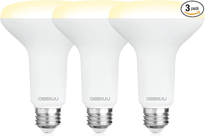 BR30 LED Bulb, Dimmable Flood Lights Indoor CRI80 7W Equivalent 65W 2700K Soft White 650 Lumens, 15000 Lifetime Hours Recessed Light Bulbs, Interior E26 Base LED Can Light Bulbs, 3 Pack - Bloomnest