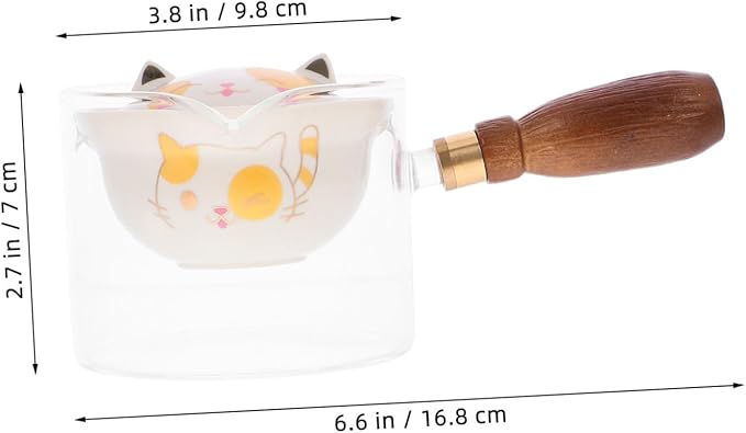 Rotatory Ceramic Teapot with Anti-scald Wooden Handle Small Capacity Household Teakettle for Home and Office Use Comfortable Grip Side Handle Water Pot for Easy Pouring and - Bloomnest