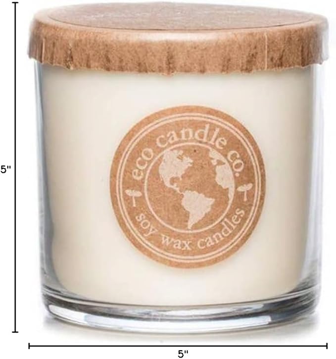 ECO CANDLE CO. Recycled Candle, Eggnog, 6 oz. - Scents of Classic Eggnog, Nutmeg, & Vanilla - 100% Soy Wax, No Lead, Kraft Paper Label & Lid, Hand Poured, Phthalate Free - Bloomnest