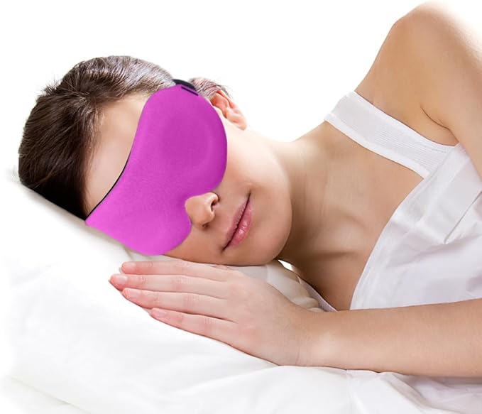 DTS Sleep Masks for Side Sleepers Men Women Zero Eye Pressure 3D Cups Complete Light Blocking Night Blindfold with Adjustable Strap Shade Cover Sleeping Mask for Travel Nap Work Home (Pink) - Bloomnest