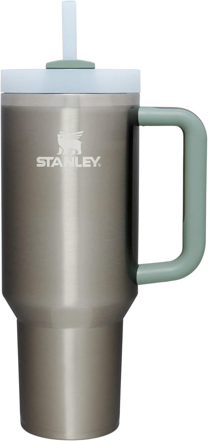 Stanley Quencher H2.0 Tumbler with Handle and Straw 40 oz | Flowstate 3-Position Lid | Cup Holder Compatible for Travel | Insulated Stainless Steel Cup | BPA-Free | Stainless Steel Shale