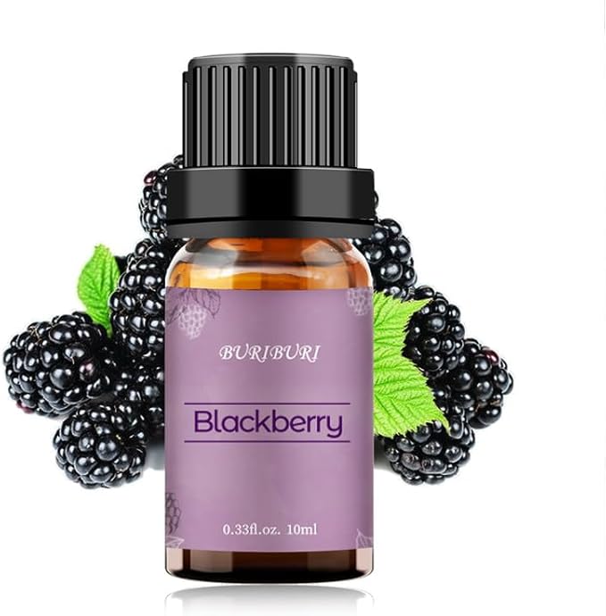 BURIBURI BlackBerry Essential Oil 10ml Premium Grade Scented Oil BlackBerry Fragrance Oil for Diffusers, Massage, Candle Making Soap Making BURIBURI