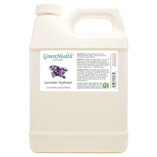 GreenHealth Hydrosol (Floral Water) - 32 fl oz Plastic Jug w/Cap - 100% Pure (NOT Oil) (Lavender) - Bloomnest