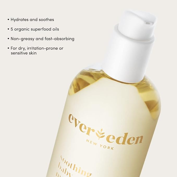 Evereden Soothing Baby Massage Oil 10.1 fl oz. | Clean Baby Care | Non-toxic and Fragrance Free | Clean Ingredients - Bloomnest