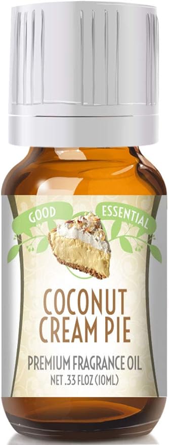 Good Essential Professional Coconut Cream Pie Fragrance Oil, 10ml (0.33 fl oz) for Diffuser, Candles, Soaps, Lotions, Perfume - Scent for Candle & Soap Making GoodEssential