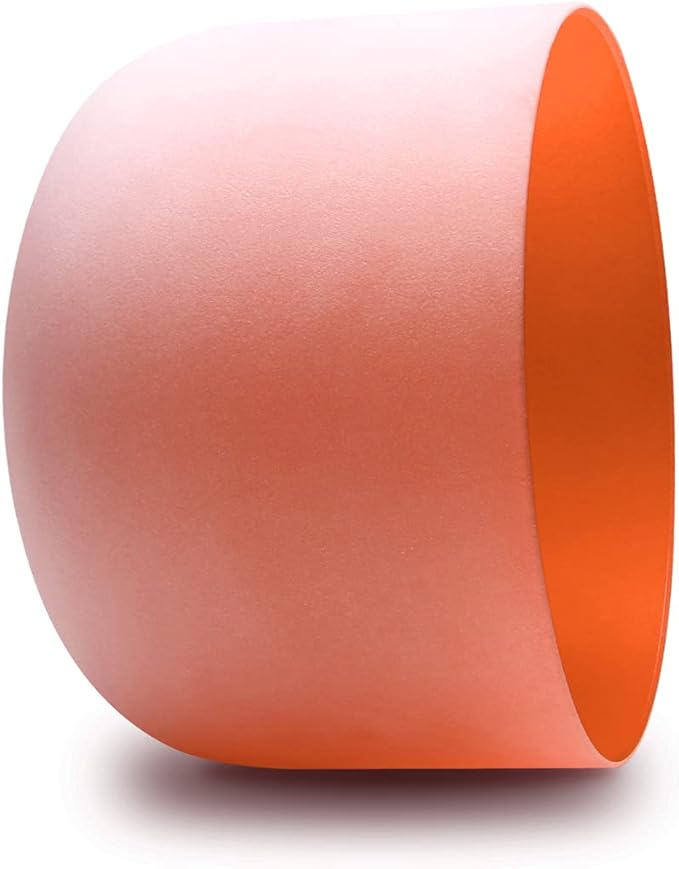 FMTY 10inch Crystal Singing Bowl Orange D Note Sacral Chakra with soft carrying case and Singing Mindfulness, Yoga, Spiritual and Body Healing and Energy Cleansing
