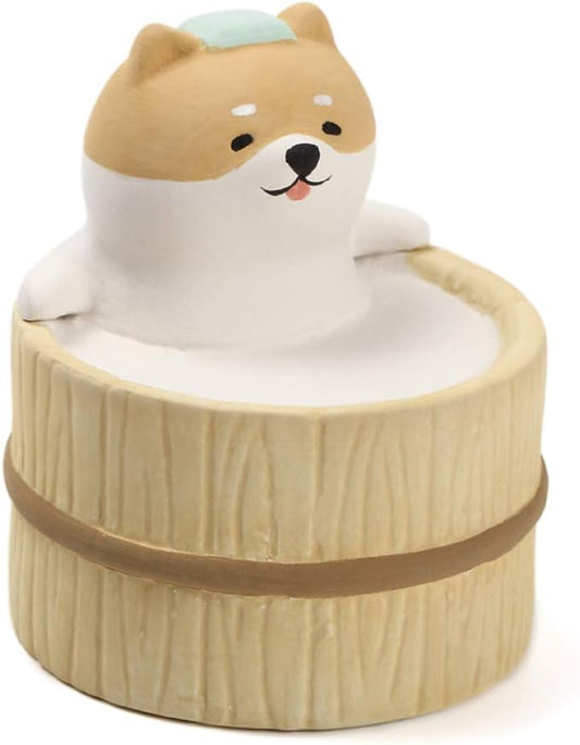Aroma Ceramic Stone Diffuser [Japan Import] Aromatherapy Essential Oil Diffuser, Non Electric, Passive, Unique, Cute, Animal, Design for Women, Men, and Gifts (Bathing Dog) - Bloomnest