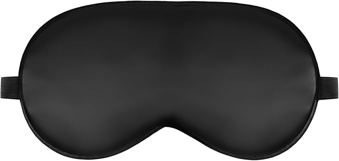 Sleep Mask Silk Eye Mask for Sleeping, Eye Cover Soft Satin Blindfold Adjustable Strap, Satin Blackout for Men & Women, Super Soft Eyeshade for Night Sleeping (Black) - Bloomnest