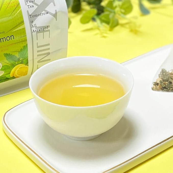 XIEJINJI Peppermint Lemon Tea Bags, 4.2g x 40 Count (5.9 oz), 100% Natural Lemon & Peppermint Leaves, No Flavoring - No Additives - Caffeine Free, Eco-Conscious Pyramid Clear Filter Teabag - Bloomnest