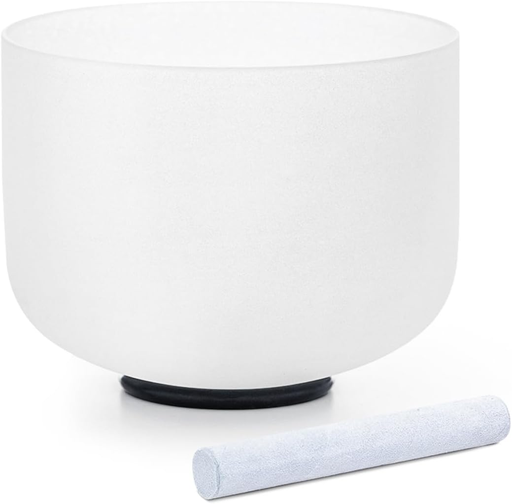 Hye-eun Crystal Singing Bowl,10 Inch 432Hz C Note Quartz Sound Meditation Bowls Root Chakra with Carry Case for Yoga Healing Sound Energy Vibration