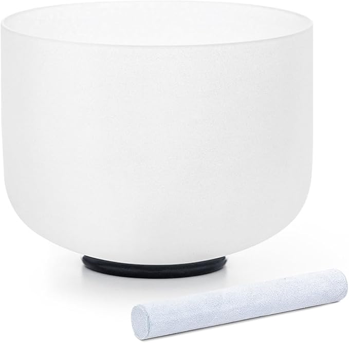 Hye-eun Crystal Singing Bowl,10 Inch 432Hz C Note Quartz Sound Meditation Bowls Root Chakra with Carry Case for Yoga Healing Sound Energy Vibration - Bloomnest