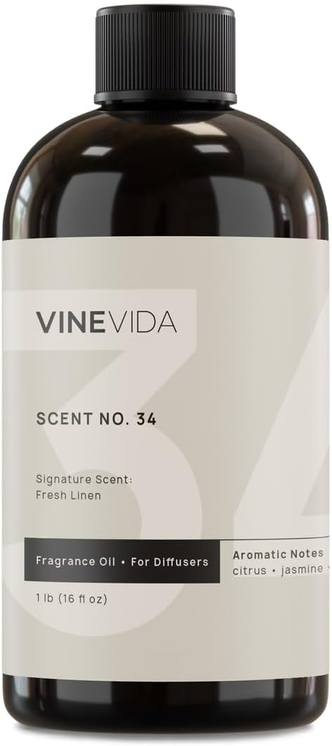 VINEVIDA Fresh Linen Fragrance Oil for Cold Air Diffusers - 16 Fl Oz - Essential Oils for Diffuser Oil Refill & Air Freshener Room Spray - Bloomnest