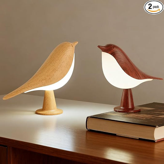 Bird Cordless Table Lamp, Small Cordless Bedside Lamp with 3 Color Temperature, Touch Sensor & Rechargeable Battery - Night Light for Kids, Bedroom, Bedside (Light+Dark) - Bloomnest