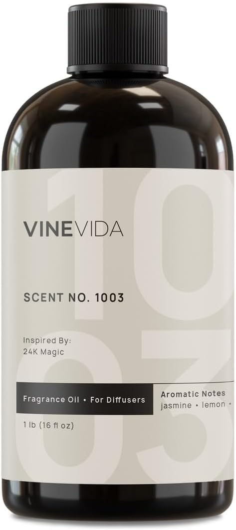 VINEVIDA [16 Fl Oz] Scent NO. 1003 Inspired by 24K Magic Fragrance Oil for Cold Air Diffusers, Aromatic Notes of Lemon Jasmine Musk, Essential Oils for Diffuser Oil Refill & Air Freshener Room Spray - Bloomnest