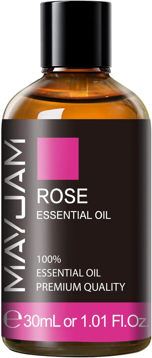 Rose Essential Oil 30ML/ 1.01FL.OZ, MAYJAM Pure Aromatherapy Rose Oil for Massage, Diffuser, Soap Making, Long Lasting Scents - Bloomnest