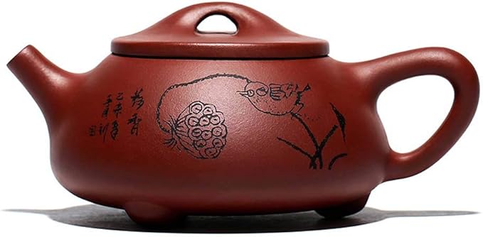 Yixing Clay Teapot 9oz Chinese Zisha Clay Shipiao Lotus Pot Purple Mud Kungfu Tea Set Kettle - Bloomnest
