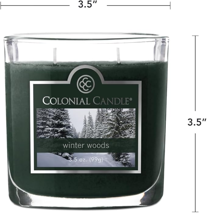 Colonial Candle Winter Woods Scented Jar Candle, 2 Wick, 3.5 oz, Mottled Wax Candle - Bloomnest
