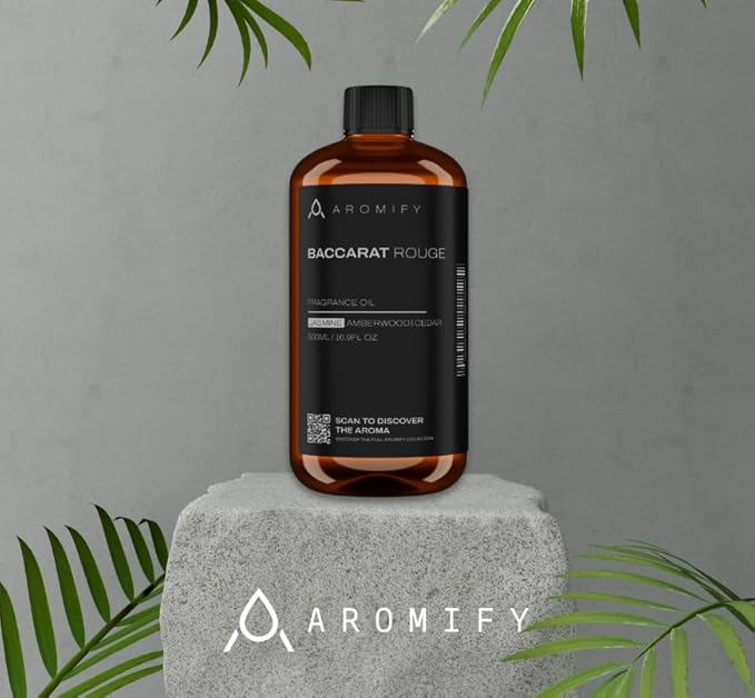 Diffuser Oil Inspired by Baccarat Rouge, 16.9 FL Oz, 500 mL, Luxury Hotel Scent for Home, Bathroom, Spa & Office, Essential Oil Blend for Aromatherapy, Amberwood & Cedar. - Bloomnest