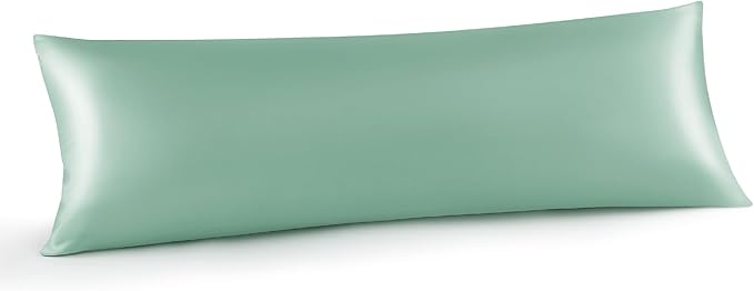 INFIIXSO Body Pillow Cover with Zipper, Luxury Mulberry Silk Body Pillow Case 20x54 Inches, Ultra Smooth and Soft Cooling Long Pillowcase, Gift for Women, Men(Mint Green) - Bloomnest
