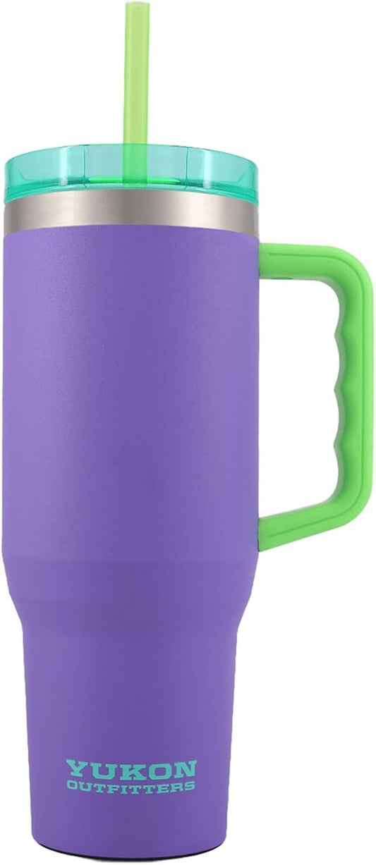 Yukon Outfitters Fit Forty 40oz Double Wall Vacuum Insulated Stainless Steel Tumbler with Reusable Straw & Ergonomic Handle | For Hot or Cold Beverage, Miami Beach - Bloomnest