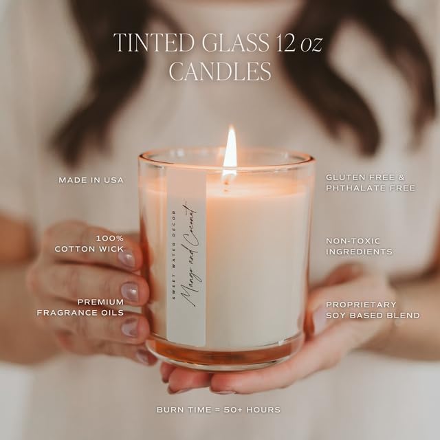 Sweet Water Decor Christmas Candle - Cinnamon, Trees, Orange, and Clove Scented Winter Candle - Christmas Soy Candles and Decor for Home - 12oz Sandstone Jar, 50+ Hour Burn Time, Made in The USA - Bloomnest