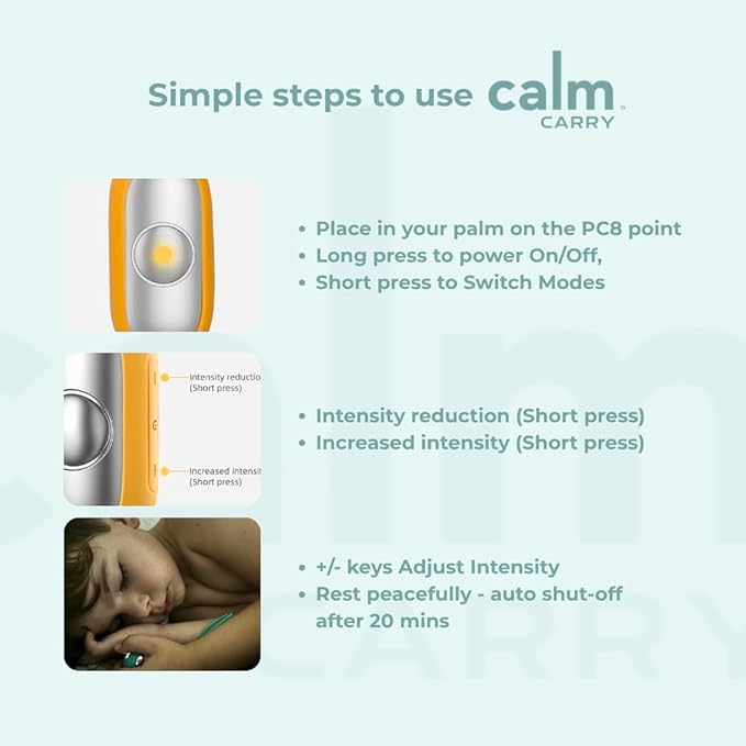Glowco CalmCarry Sleep Aid Device – Handheld Microcurrent Relaxation Tool, Supports Calm, Focus & Gentle Relief, USB Rechargeable, Portable Wellness Device for Adults & Kids | Orange Calm Carry HomePage