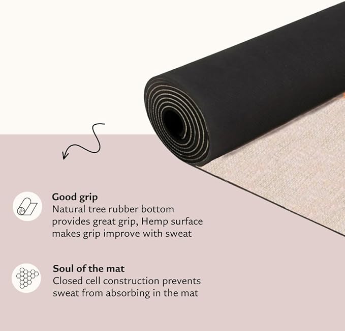 Shakti Warrior Pro Hemp Mat - Artist Designed, Premium Printed Eco-Friendly Non-Slip mat, Great for Regular & Hot Yoga, Pilates, Workouts 72 inch x 24 inch x 3mm Thick