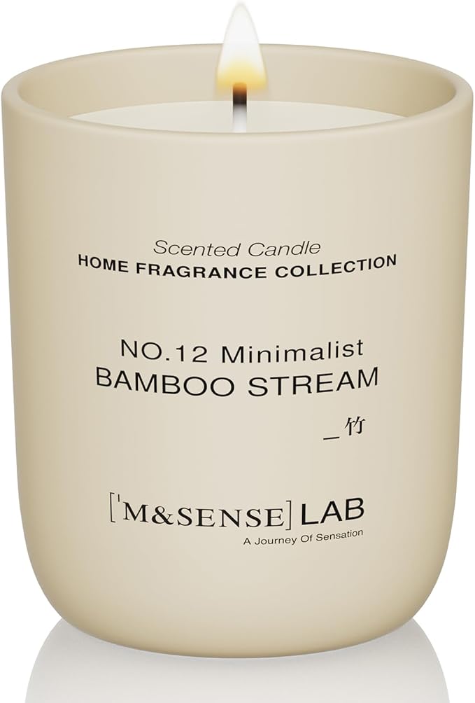 M&SENSE Natural Soy Candle| Bamboo Stream | 5.3 oz | Minimalist Scented Candle for Relaxation, Gifting, Home Décor | for Bedroom, Office, Party Small - Bloomnest
