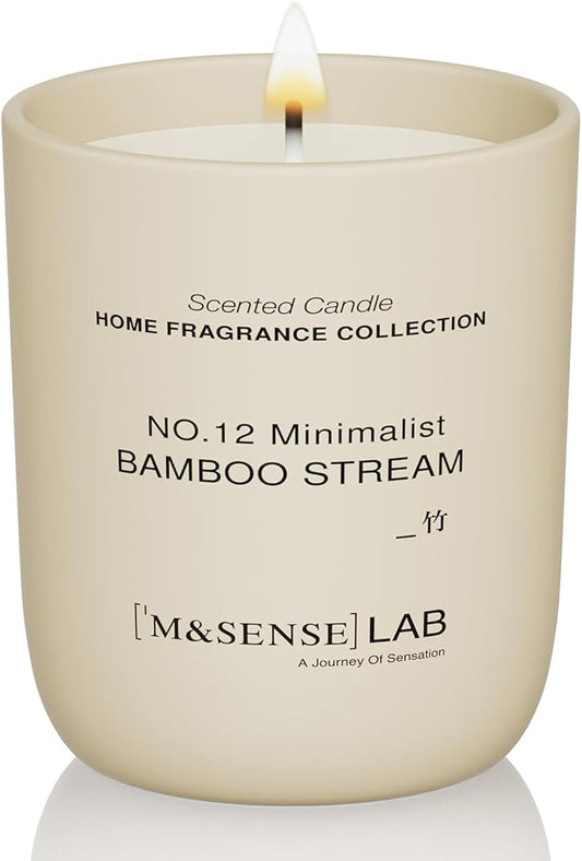 M&SENSE Natural Soy Candle| Bamboo Stream | 5.3 oz | Minimalist Scented Candle for Relaxation, Gifting, Home Décor | for Bedroom, Office, Party Small - Bloomnest