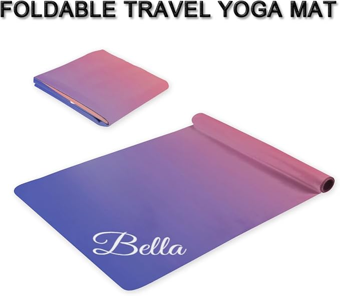 Custom Name Yoga Mat,Personalized Travel Yoga Exercise Mat,Non Slip,Perfect for Kids & Adults,Gradient Color E Series - Bloomnest