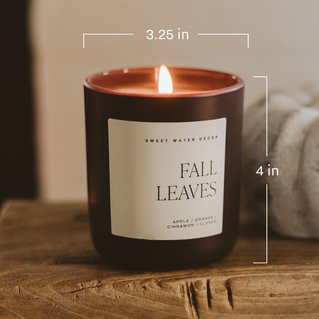 Sweet Water Decor Warm and Cozy Candle, Pine Cinnamon & Fir Scented Winter Candles for Home, Large 15oz Black Jar, 70+ Hour Burn Time, Non-Toxic Soy Blend Wax, Stocking Stuffer, Made in The USA - Bloomnest