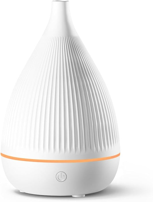 Ultrasonic Essential Oil Diffuser, Home Fragrance Aroma Diffuser with Auto Shut-Off, Color Change Night Light & Ultra-Quiet Operation, BPA-Free Portable Aromatherapy Humidifier for Home (White) - Bloomnest