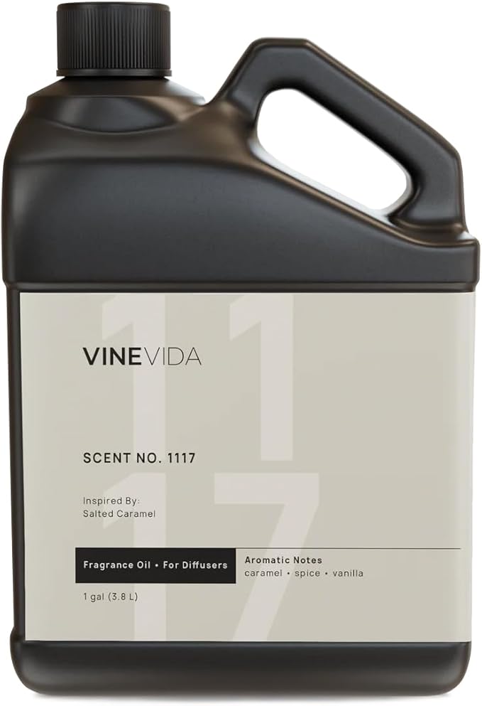 VINEVIDA [128 Fl Oz] Scent NO. 1117 Fragrance Oil for Cold Air Diffusers, Aromatic Notes of Caramel Spice, Salt & Vanilla Essential Oils for Diffuser Oil Refill & Air Freshener Spray - Bloomnest