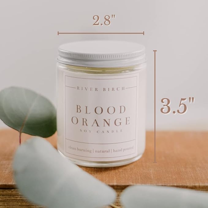 River Birch Candles Blood Orange Scented Candle | Premium, All-Natural, Non-Toxic, Soy Candles | 8.5oz 40 Hr Burn Time | Cozy Relaxing Gifts for Home - Bloomnest
