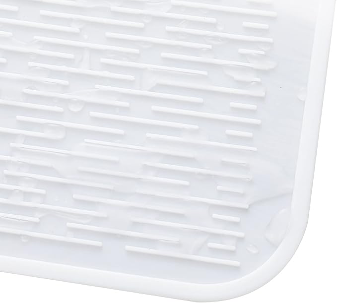 Silicone Dish Drying Mat for Multiple Usage,Easy clean,Eco-friendly,Heat-resistant Silicone Mat for Kitchen Counter or Sink,Refrigerator or Drawer Liner White 4XL 32 inches x 18 inches - Bloomnest