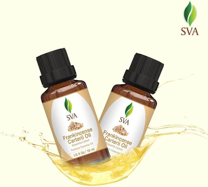 SVA Frankincense Essential Oil – 1/3 Fl Oz – 100% Natural Boswellia Carterii Oil - for Diffuser, Hair Care, Face, Skin Care, Aromatherapy, Scalp and Body Massage, Soap and Candle Making - Bloomnest