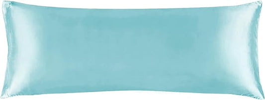 BEDELITE Satin Body Pillow Cover, Super Soft and Cooling Body Pillow Pillowcase for Hair and Skin, Breathable Silky Full Long Pillowcase Cover(20"x54", Blue) - Bloomnest