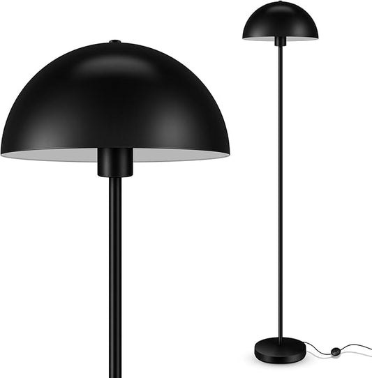 Industrial Floor Lamp, Floor Lamp for Living Room, 66Inch Tall Modern Standing Lamp, Black Stand Up Lamp with Metal Dome Shade, Mid Century Corner Reading Lamp for Bedroom Office Nursery Room, NO BULB - Bloomnest