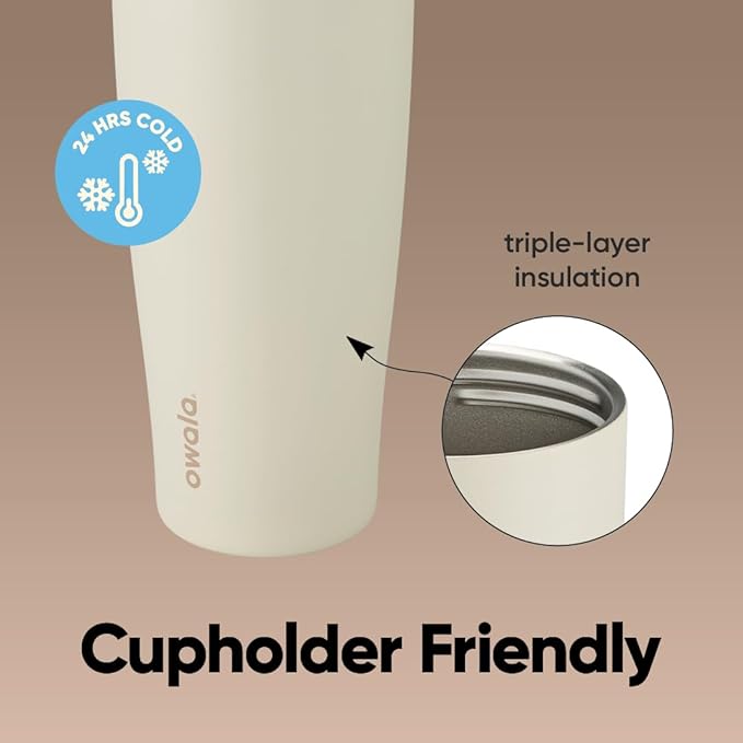Owala FreeSip Tumbler - Stainless Steel - 40-oz. - Tan (Lightly Toasted) (Pack of 6) Owala