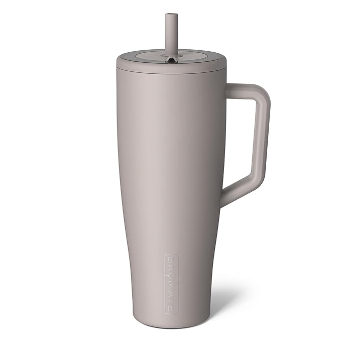 BrüMate Era 40 oz Tumbler with Handle and Straw | 100% Leakproof Insulated Water Bottle Tumbler with Lid and Flexible SoftSip Straw | Made of Stainless Steel | Cup Holder Friendly | 40oz (Mocha) - Bloomnest
