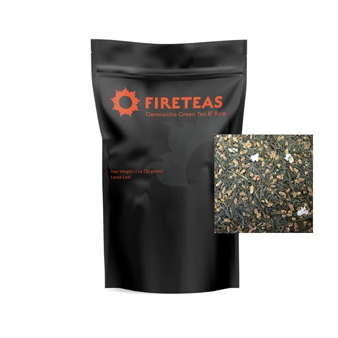 FIRE TEAS Genmaicha Green Tea - Loose Leaf Tea -