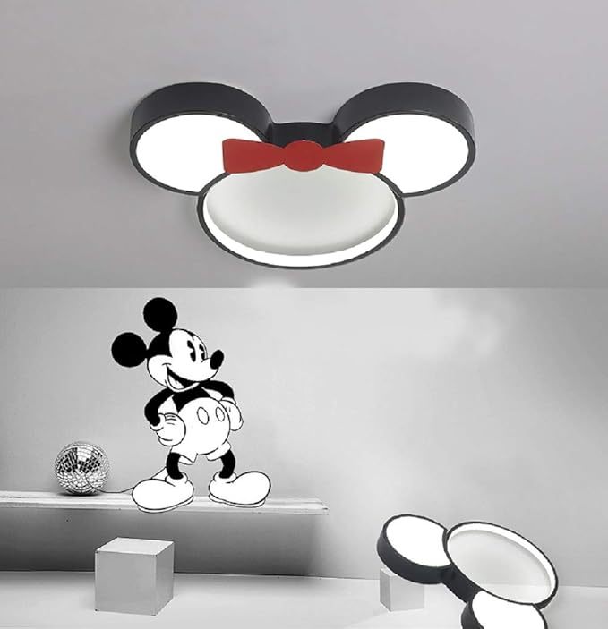 Acrylic Flush Mount LED Ceiling Light with Cartoon Mouse Shade for Kids' Bedroom - Bloomnest
