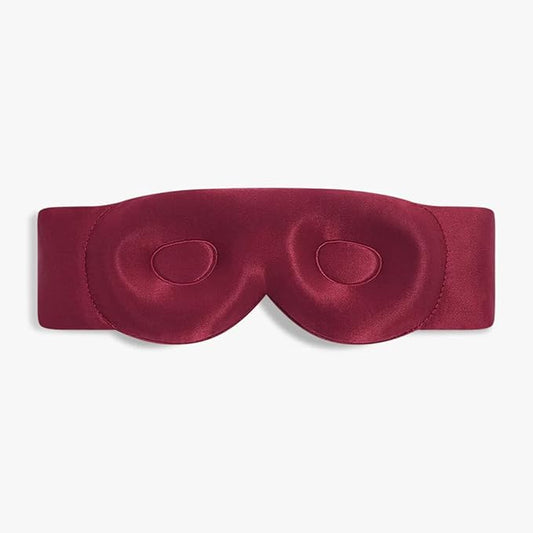 Dore & Rose Aura Sleep Mask, 100% Light Blocking Mulberry Silk Eye Mask (23 Momme), Extra Room for Lashes, Reduces Eye Bags & Dark Circles, Adjustable Travel Deep Sleep Mask for Men & Women (Burgundy)